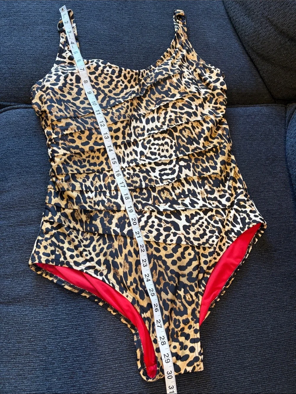 Dkny Leopard Print One-Piece Swimsuit — Brown and Black-Size XXL - Picture 13 of 13